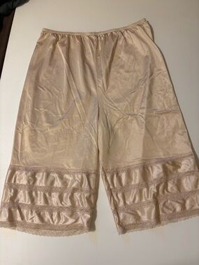 Adonna Satin Slip Shorts in Light Beige